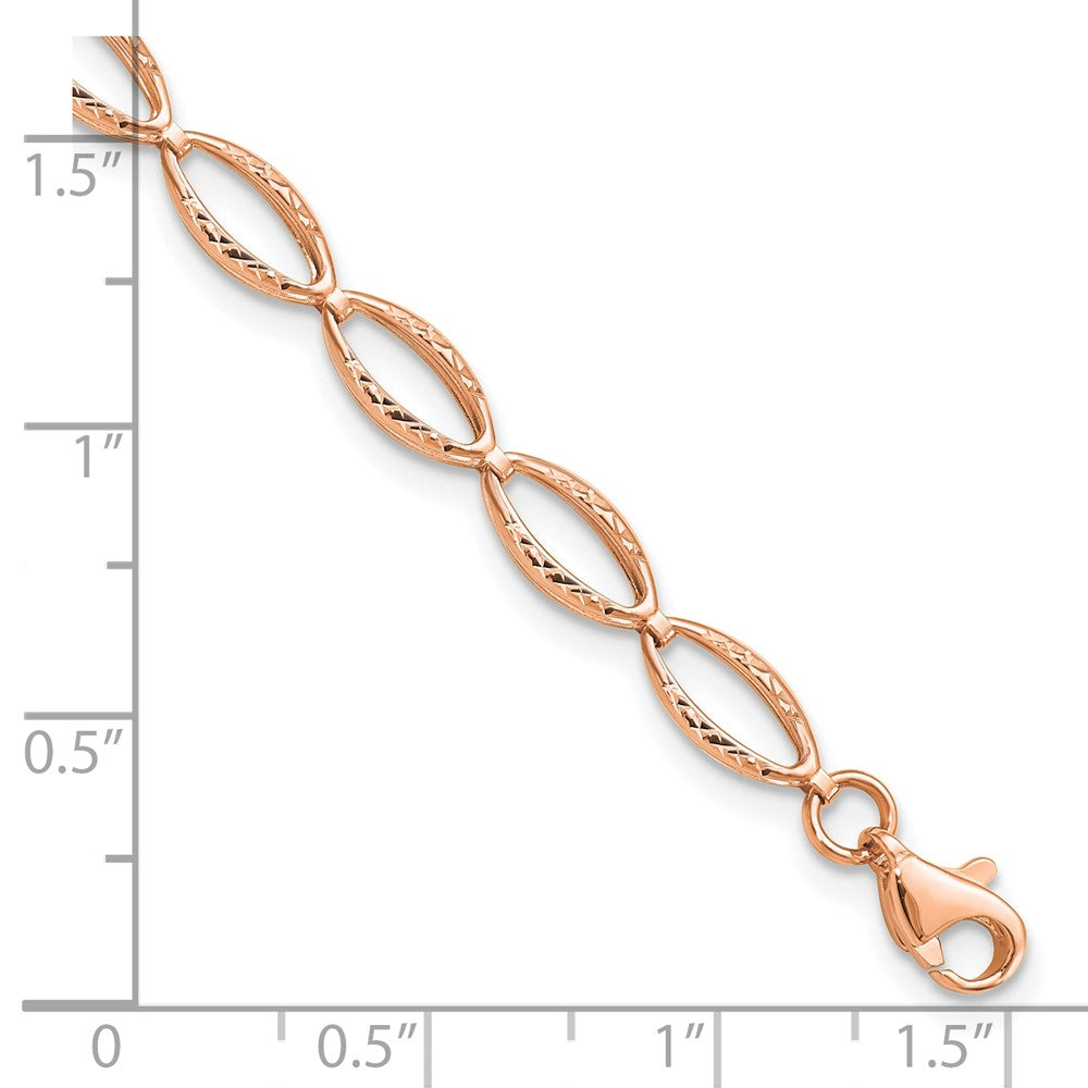14K Roségold Poliert und Diamantiert Armband