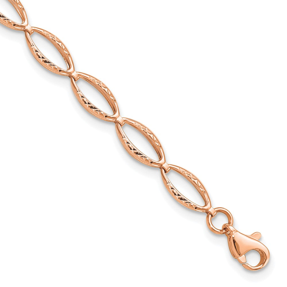 14K Roségold Poliert und Diamantiert Armband