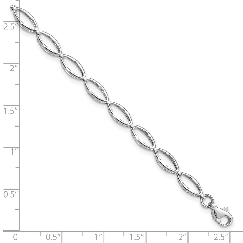 7 Zoll 14K Weißgold Poliert und Diamantiert Armband