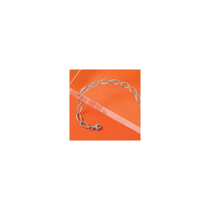 7 Zoll 14K Weißgold Poliert und Diamantiert Armband