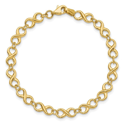 7 Zoll 14K Poliert Unendlichkeit Armband