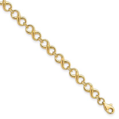 7 Zoll 14K Poliert Unendlichkeit Armband