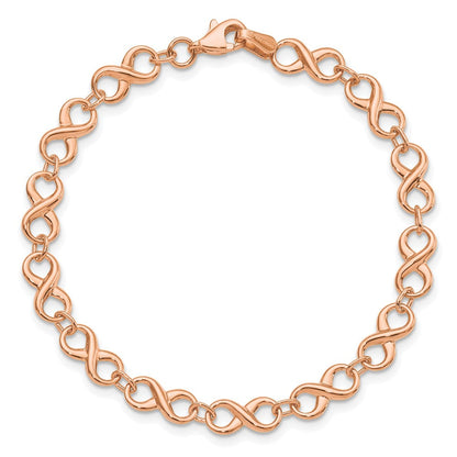 14K Roségold Poliert Unendlichkeit Armband