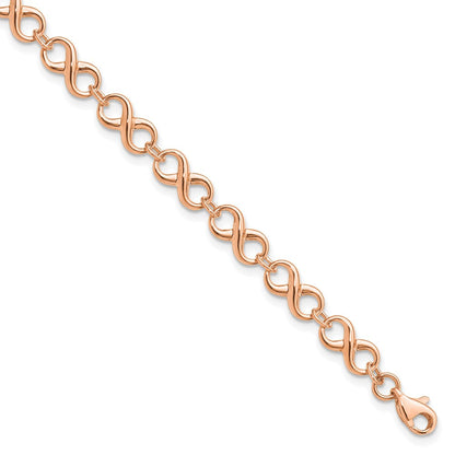 14K Roségold Poliert Unendlichkeit Armband
