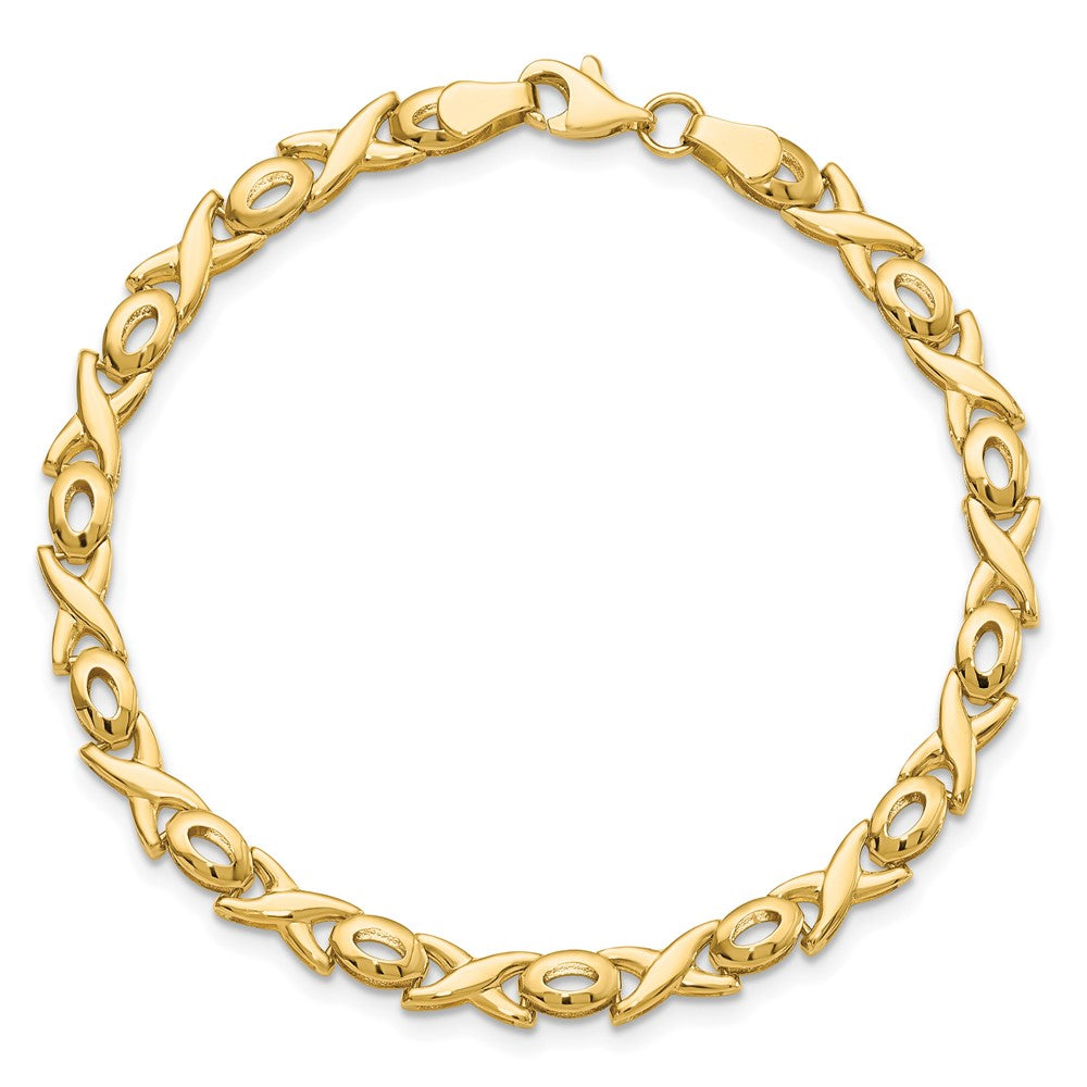 7 Zoll 14K Poliert Xoxo Armband