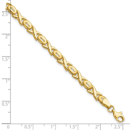 7 Zoll 14K Poliert Xoxo Armband