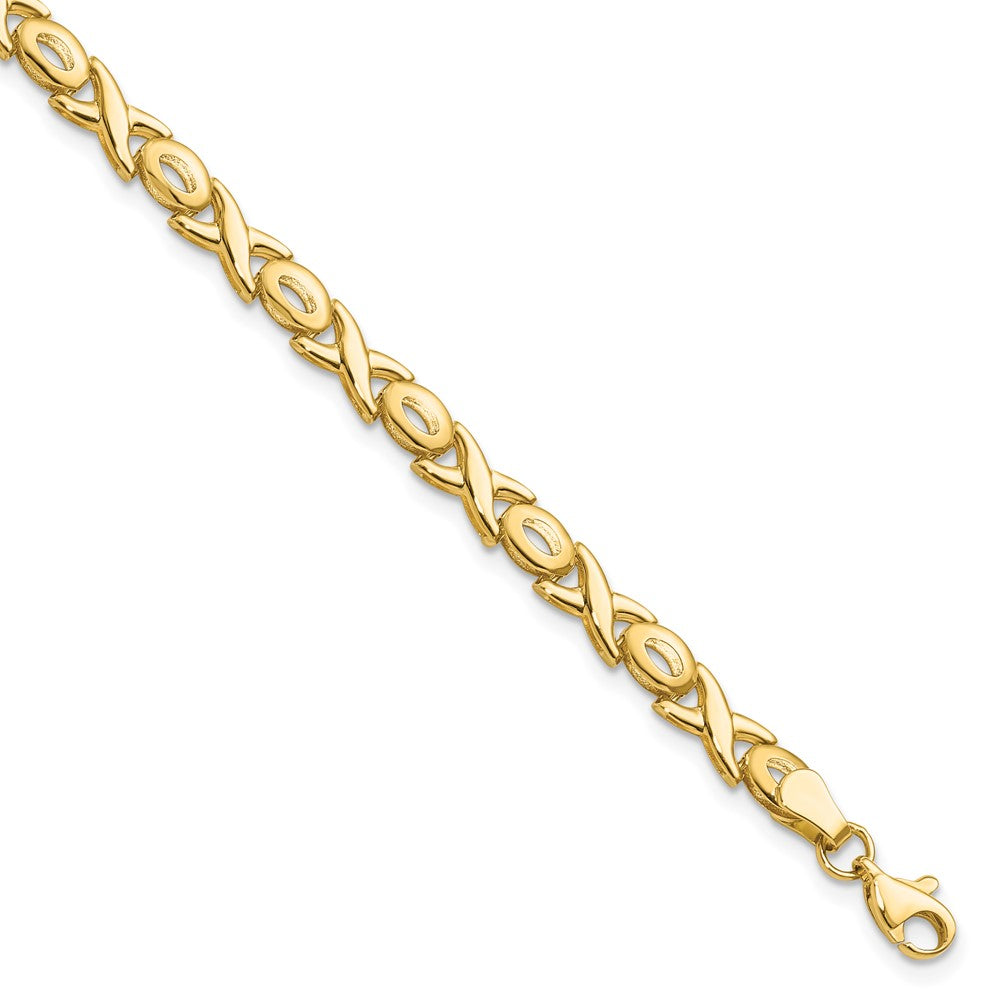 7 Zoll 14K Poliert Xoxo Armband