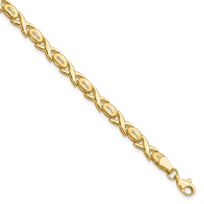 7 Zoll 14K Poliert Xoxo Armband