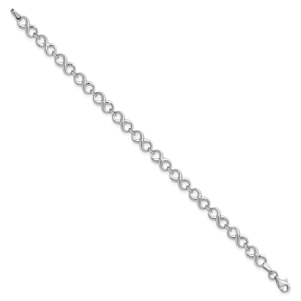 7 Zoll 14K Weißgold Poliert Armband