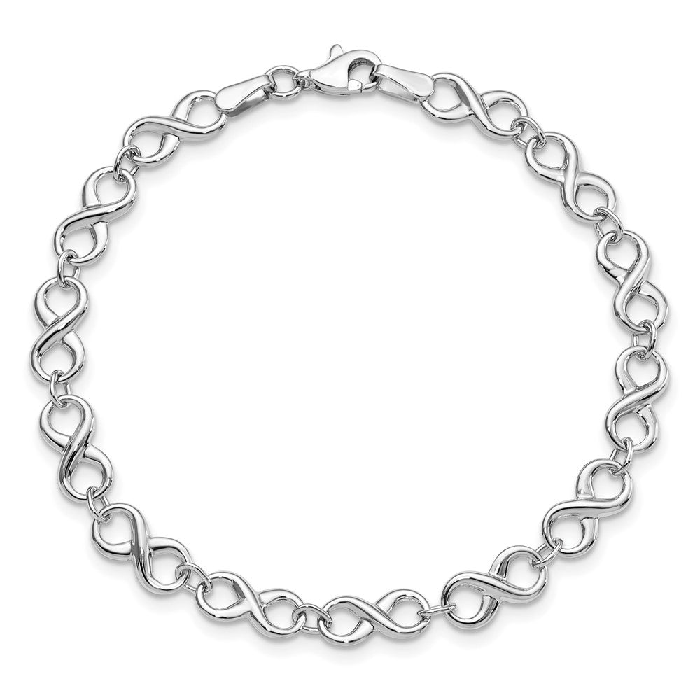 7 Zoll 14K Weißgold Poliert Armband