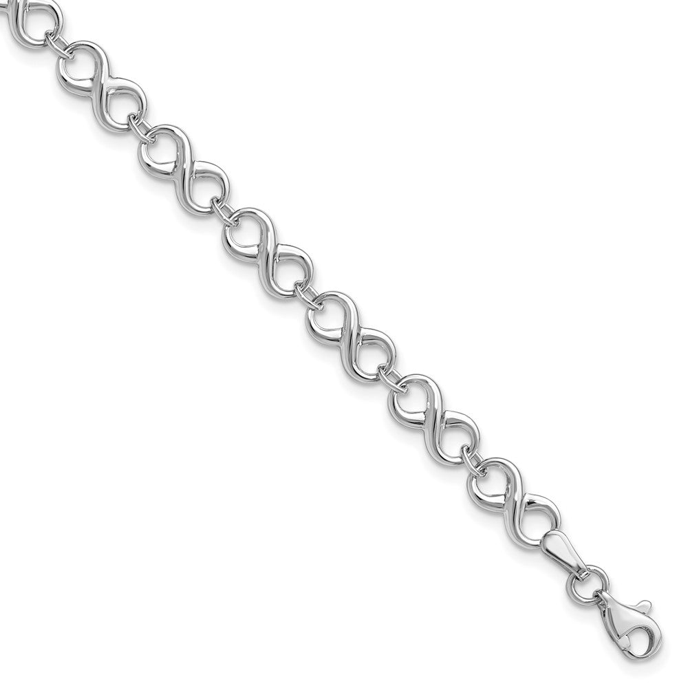 7 Zoll 14K Weißgold Poliert Armband
