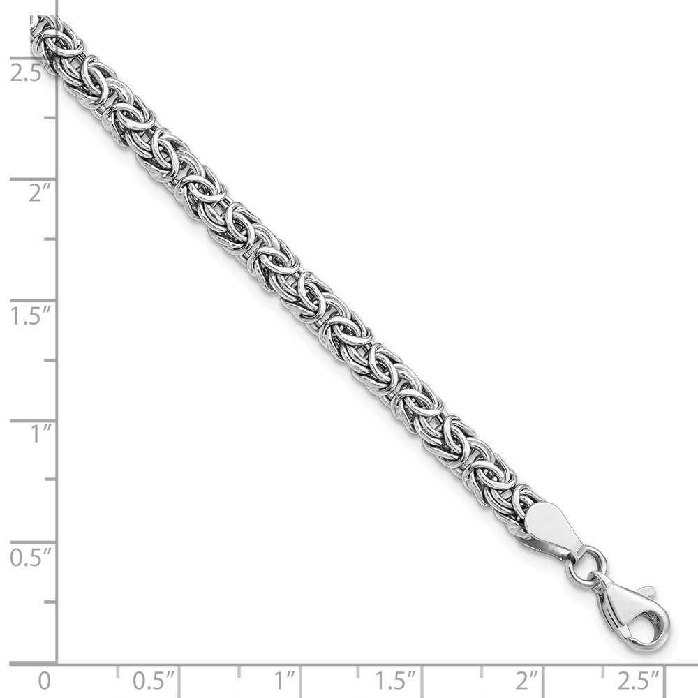 7 Zoll 14K Weißgold Poliert Fantasieglieder Armband