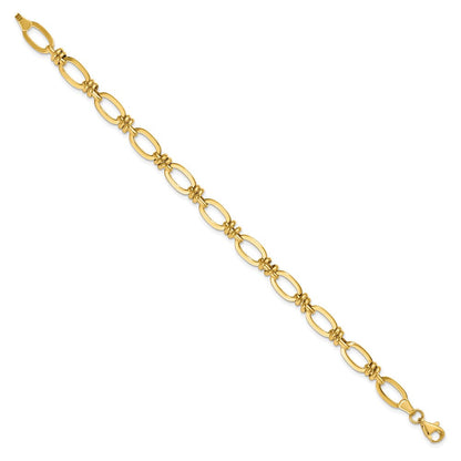 7.5 Zoll 14K Poliert Fantasieglieder Armband