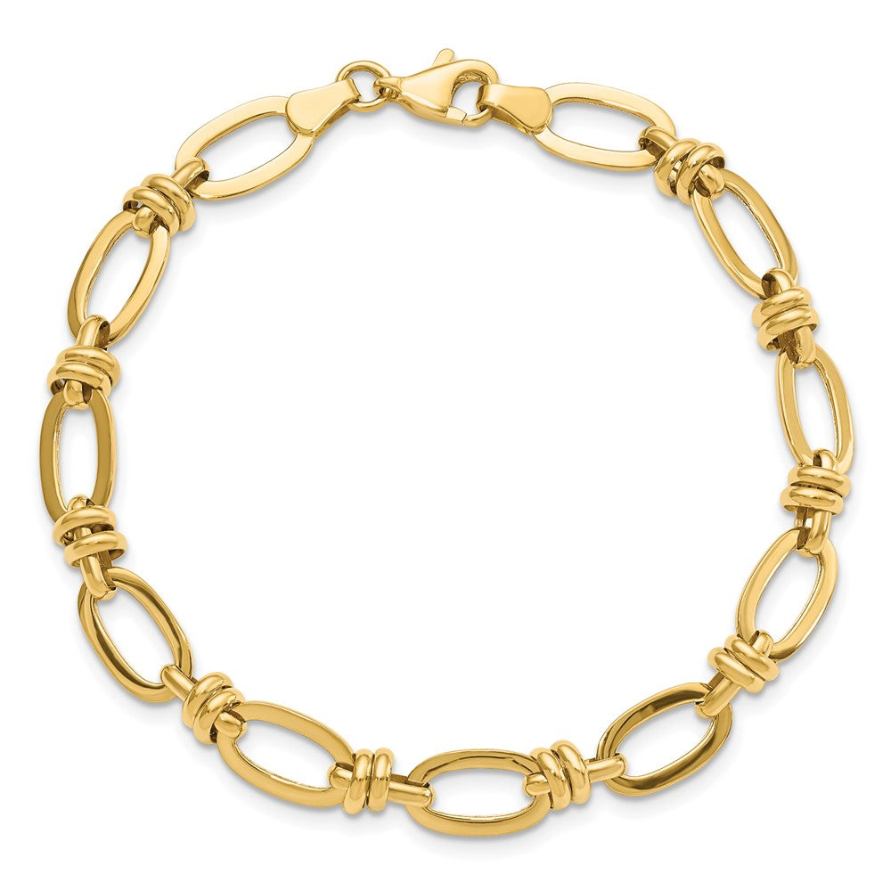 7.5 Zoll 14K Poliert Fantasieglieder Armband