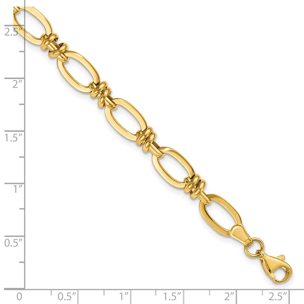 7.5 Zoll 14K Poliert Fantasieglieder Armband