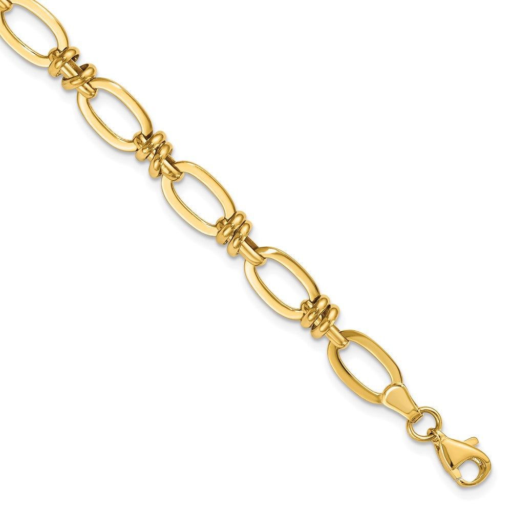 7.5 Zoll 14K Poliert Fantasieglieder Armband