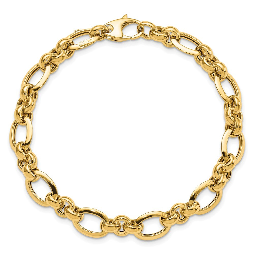 7.5 Zoll 14K Poliert Armband