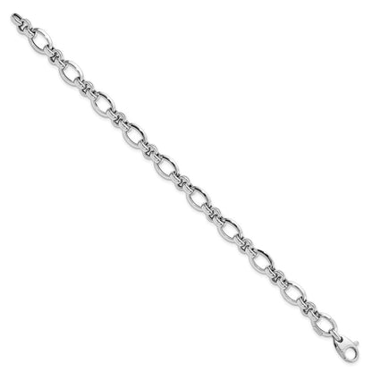 7.5 Zoll 14K Weißgold Poliert Armband