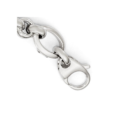 7.5 Zoll 14K Weißgold Poliert Armband