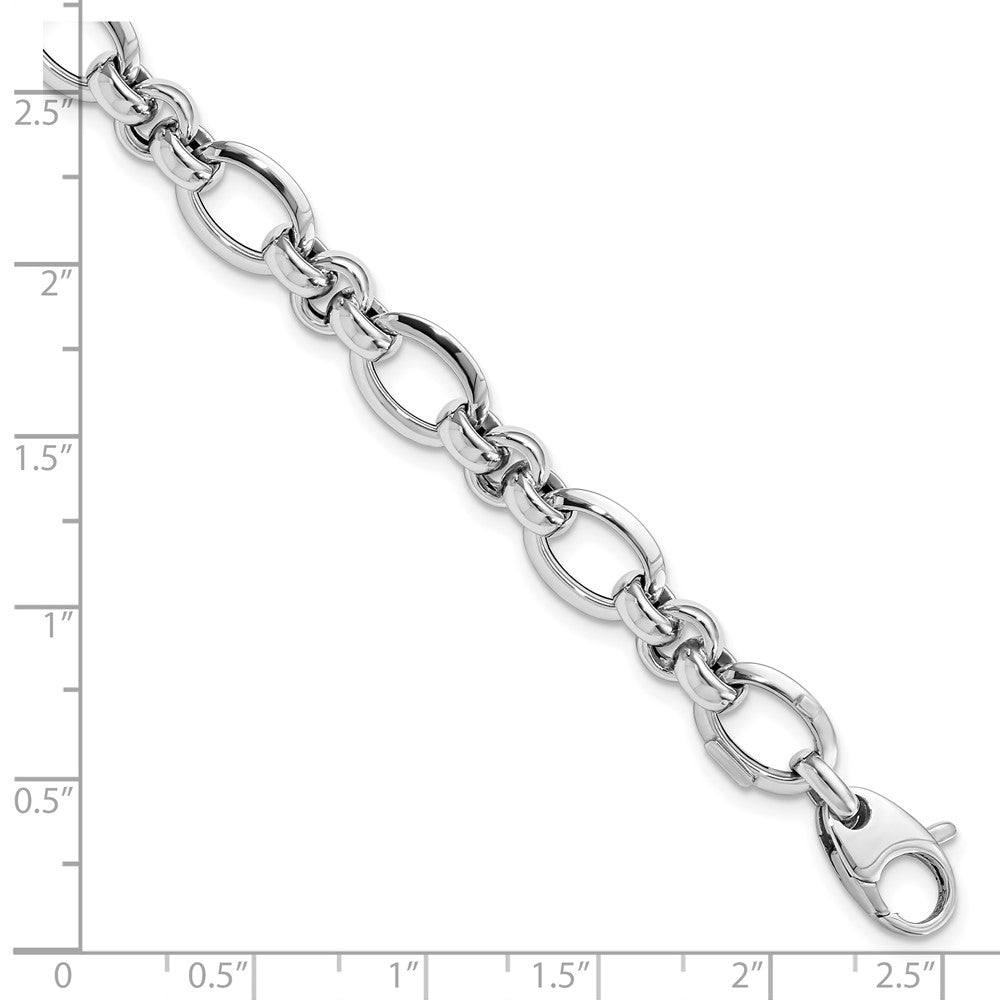 7.5 Zoll 14K Weißgold Poliert Armband