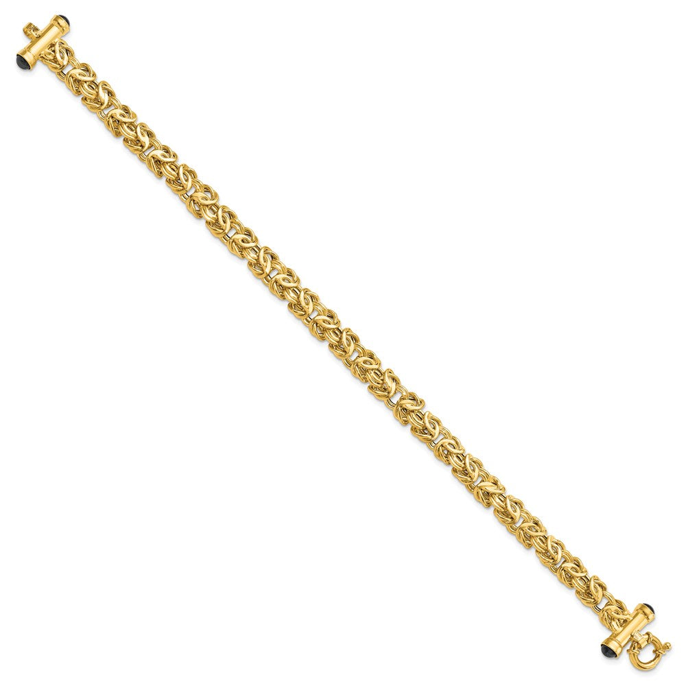 8 Zoll 14K Poliert Fantasieglieder mit Schwarz Onyx Armband