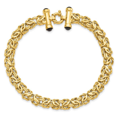 8 Zoll 14K Poliert Fantasieglieder mit Schwarz Onyx Armband