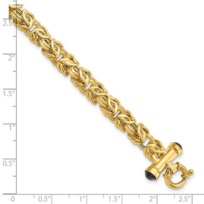 8 Zoll 14K Poliert Fantasieglieder mit Schwarz Onyx Armband