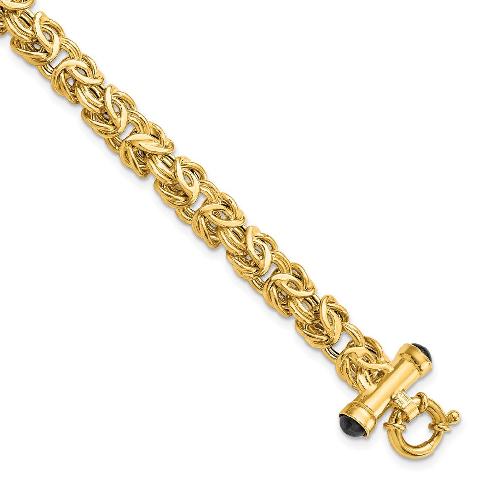 8 Zoll 14K Poliert Fantasieglieder mit Schwarz Onyx Armband