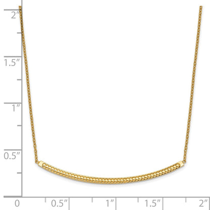 14K Gelbgold Poliert Diamantiert mit 2 Zoll Verlängerung. Stab Halskette