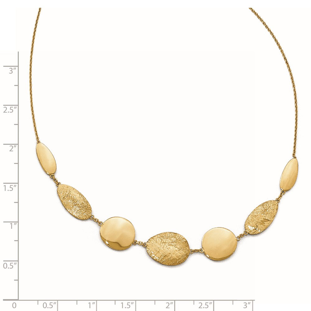 14K Gelbgold Poliert Diamantiert mit 2 Zoll Verlängerung. Halskette