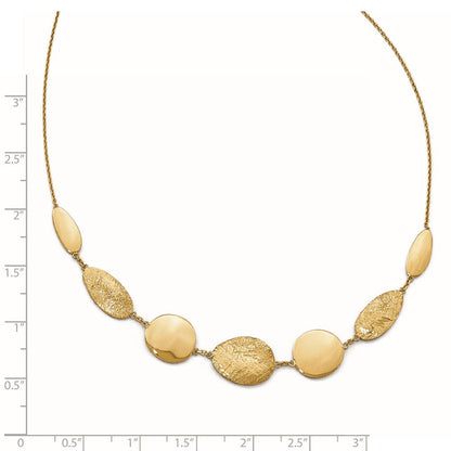 14K Gelbgold Poliert Diamantiert mit 2 Zoll Verlängerung. Halskette
