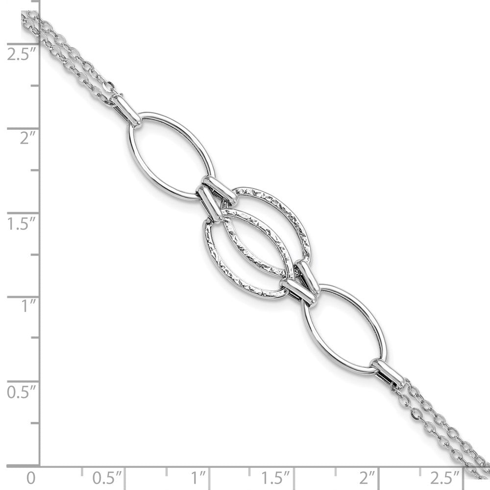 8 Zoll 14K Weißgold Poliert Doppelt Strang Glieder Armband