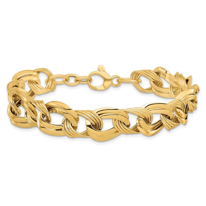 8 Zoll 14K Poliert Fantasieglieder Armband