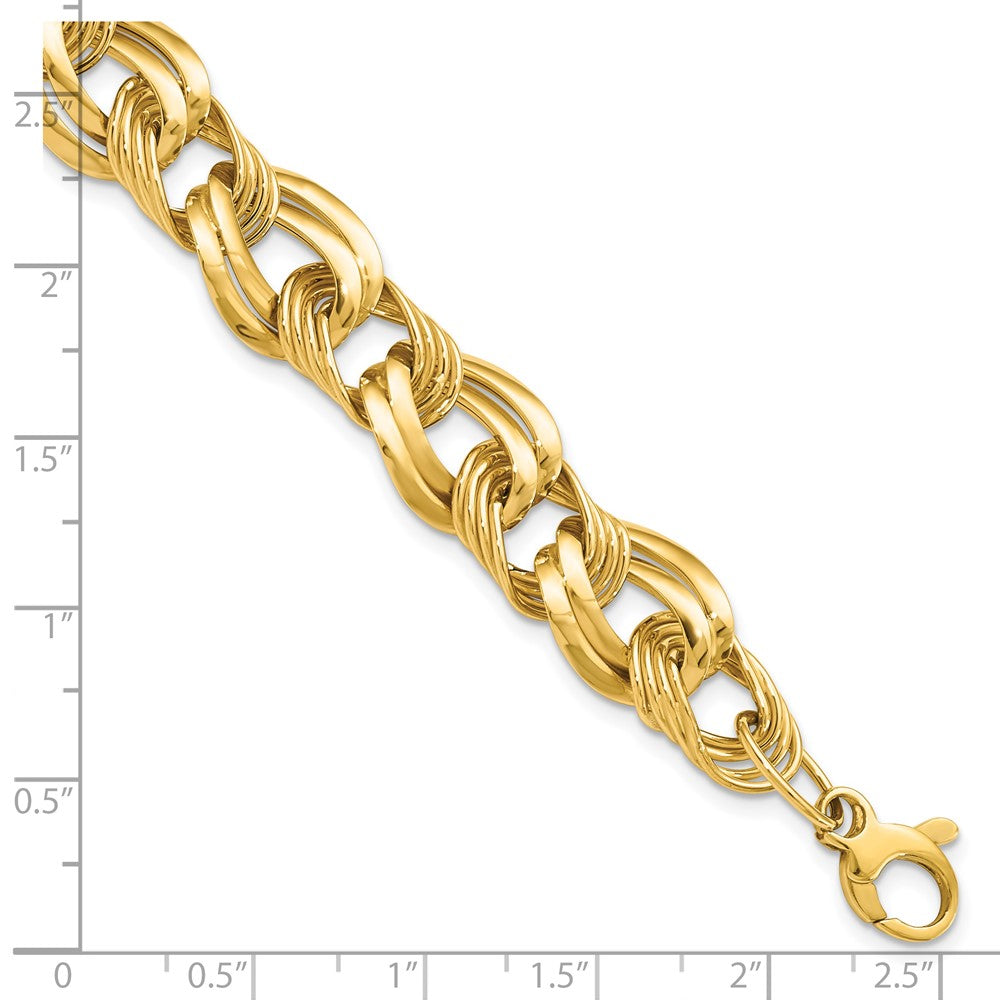 8 Zoll 14K Poliert Fantasieglieder Armband