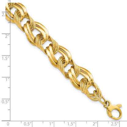 8 Zoll 14K Poliert Fantasieglieder Armband