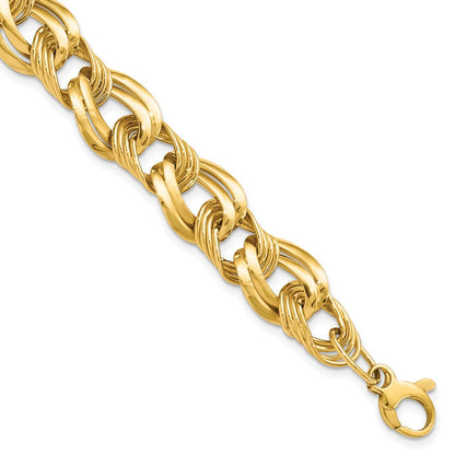 8 Zoll 14K Poliert Fantasieglieder Armband