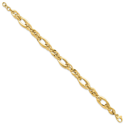 7 Zoll 14K Poliert Fantasieglieder.75 Zoll Verlängerung. Armband