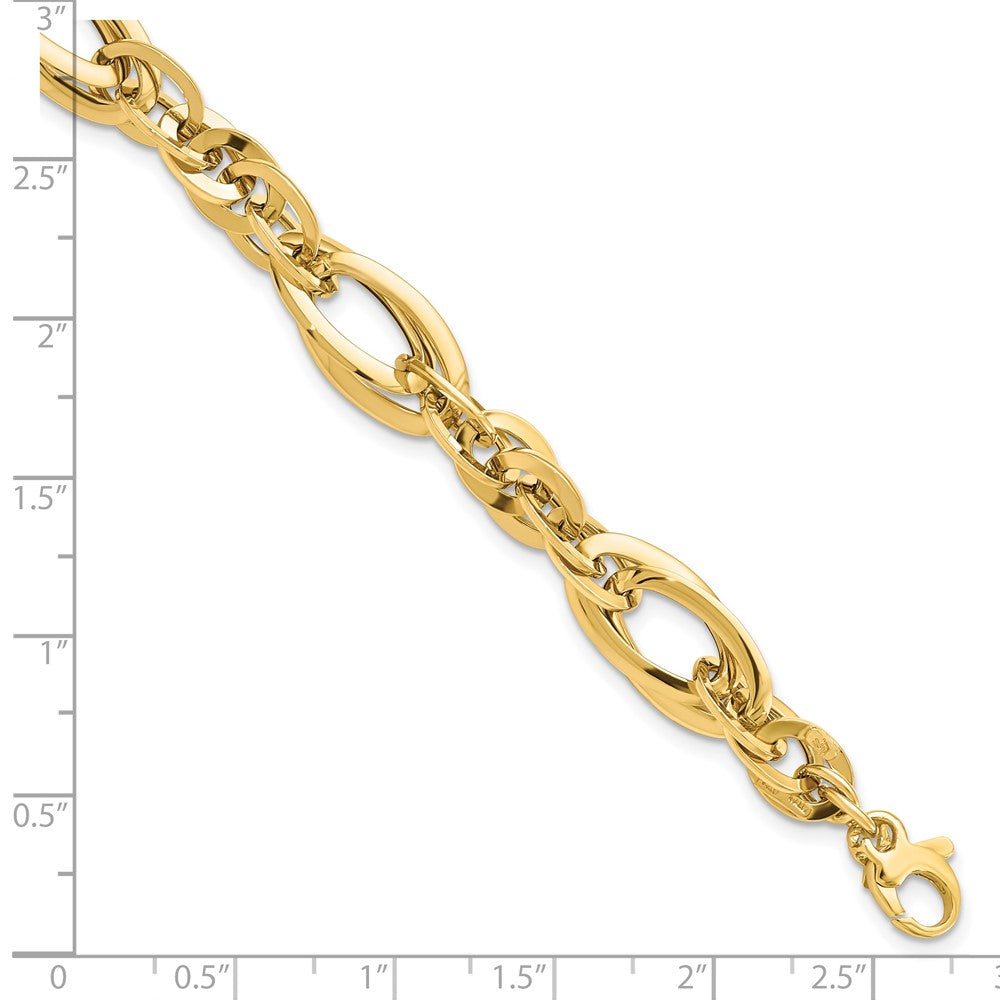7 Zoll 14K Poliert Fantasieglieder.75 Zoll Verlängerung. Armband