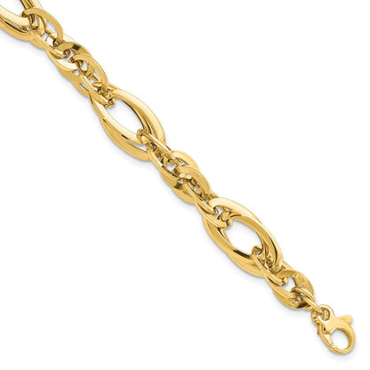 7 Zoll 14K Poliert Fantasieglieder.75 Zoll Verlängerung. Armband