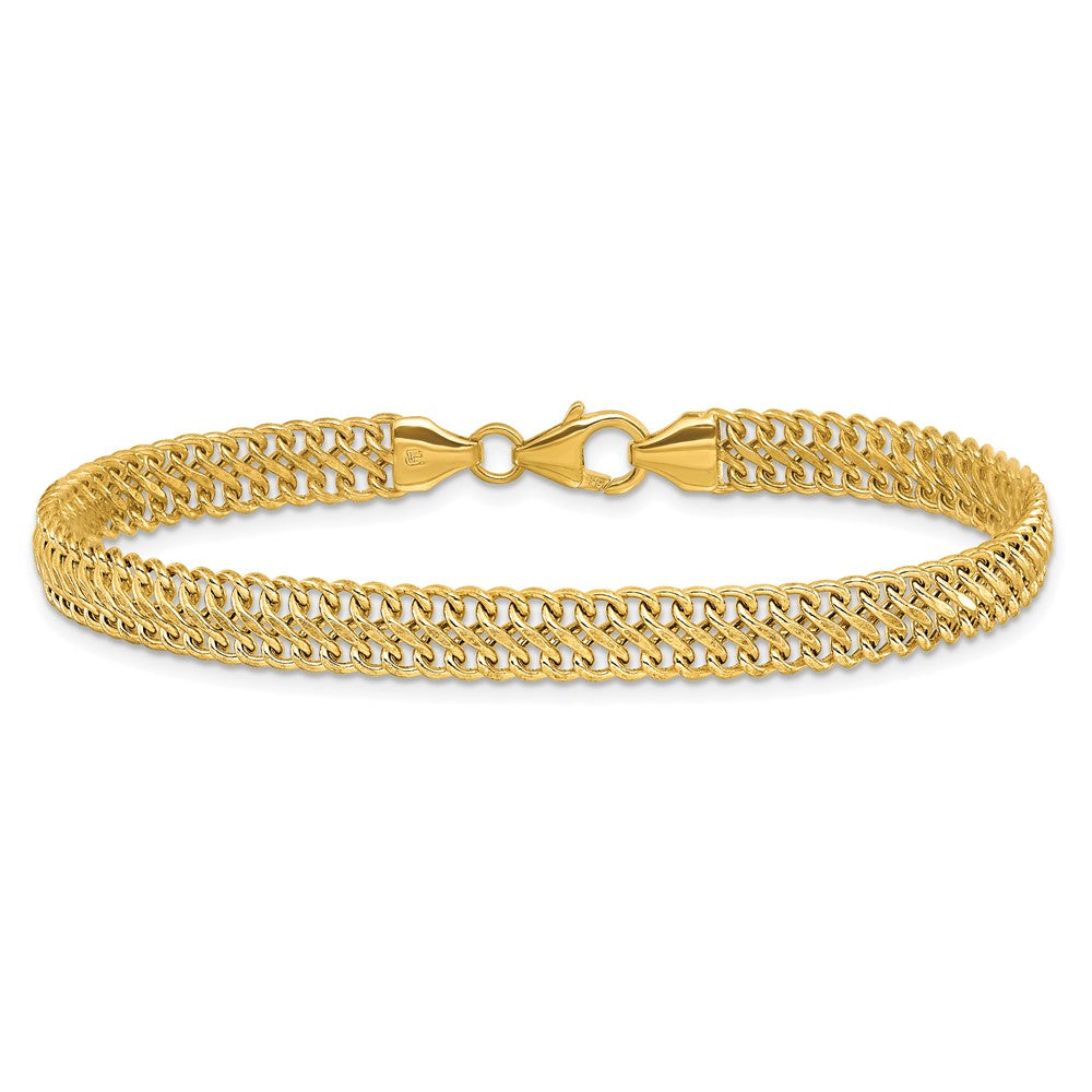 14K Gelbgold Poliert S Glieder Gliederarmband