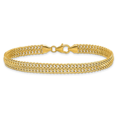 14K Gelbgold Poliert S Glieder Gliederarmband