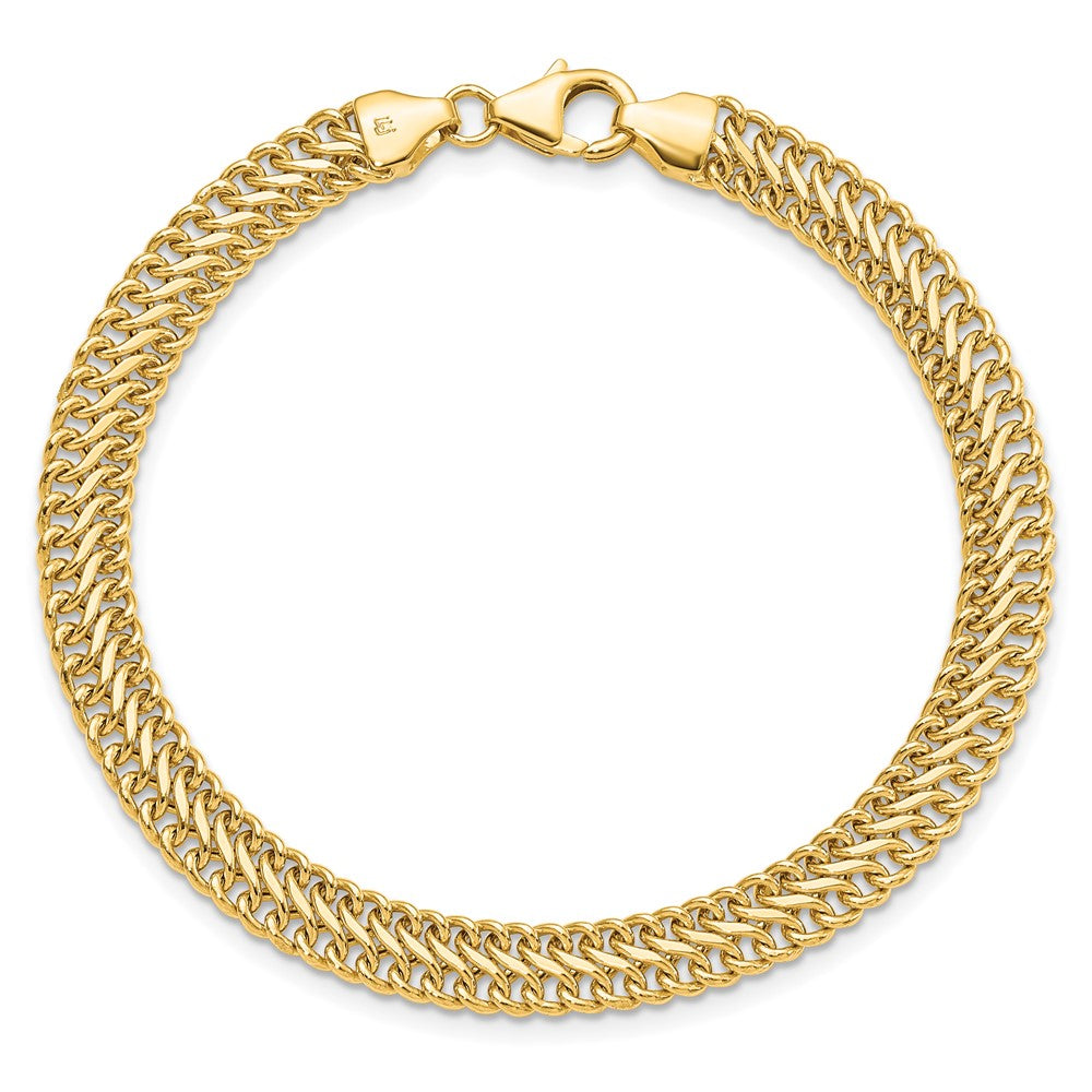 14K Gelbgold Poliert S Glieder Gliederarmband