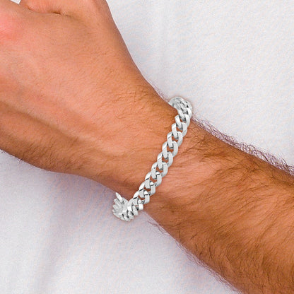 8 Zoll 14K Weißgold 8.5mm Abgeschrägt Panzer Armband