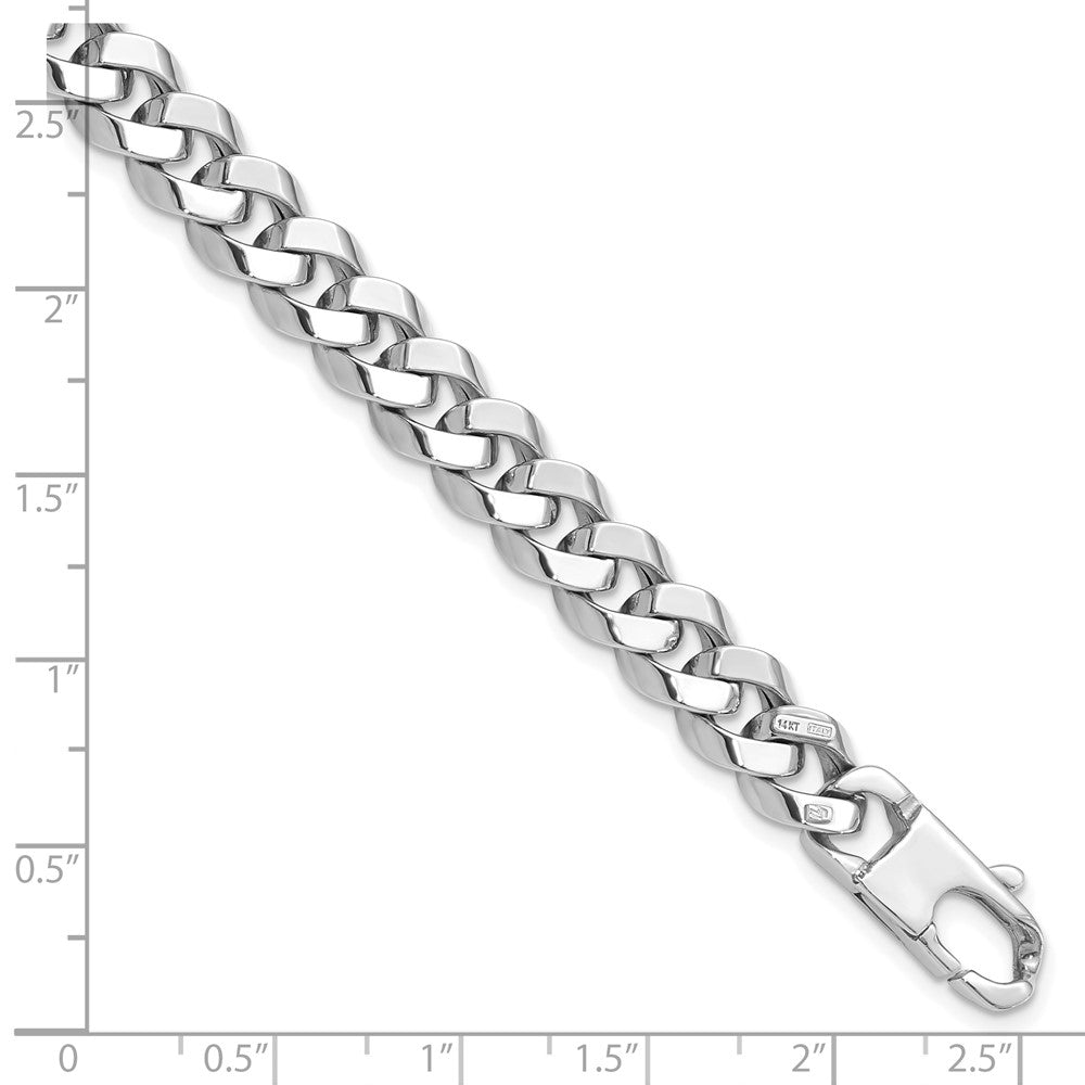 8 Zoll 14K Weißgold 8.5mm Abgeschrägt Panzer Armband