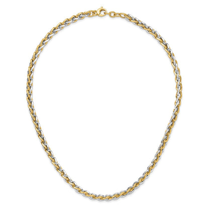 14K Bicolor Poliert Fantasieglieder Halskette