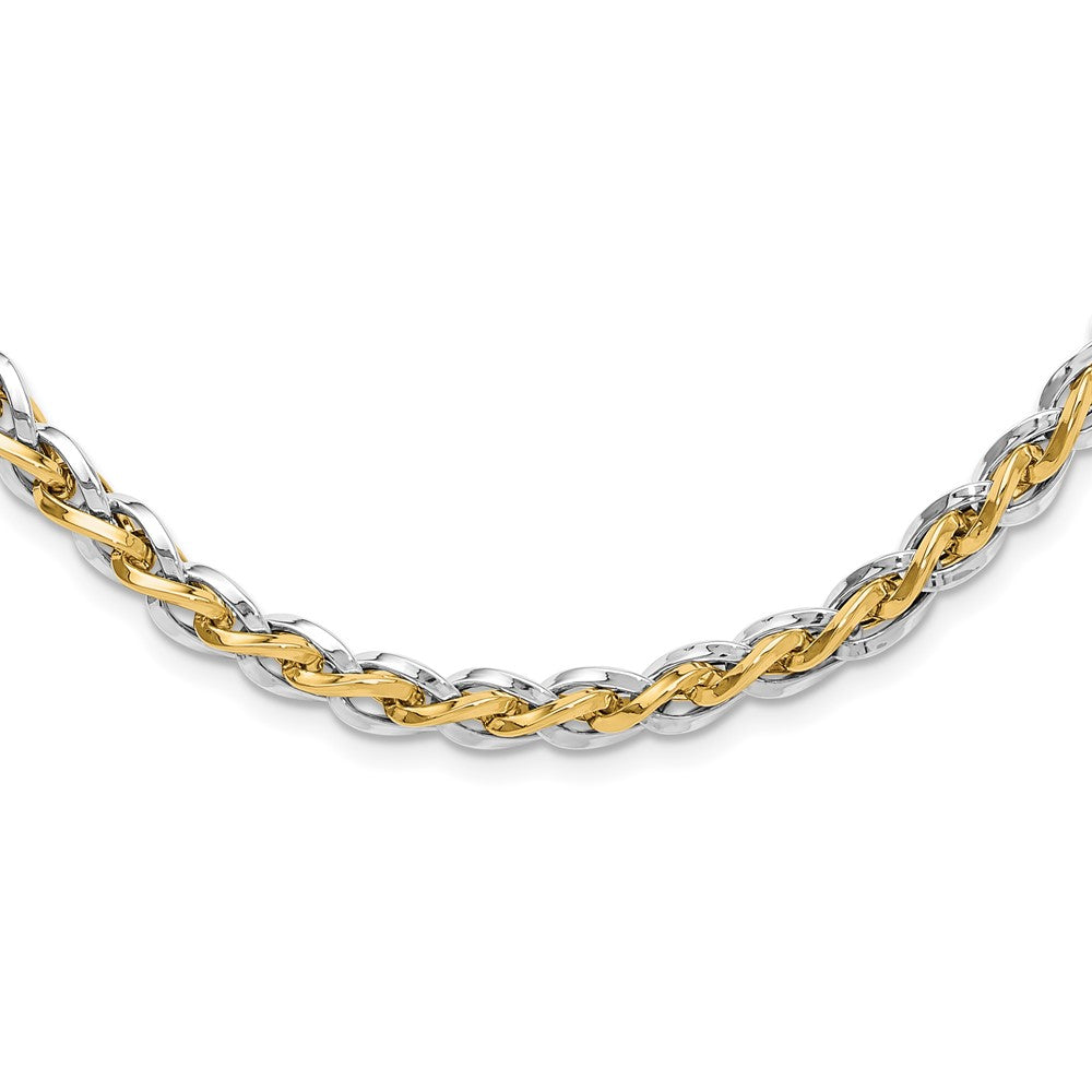14K Bicolor Poliert Fantasieglieder Halskette