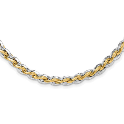 14K Bicolor Poliert Fantasieglieder Halskette