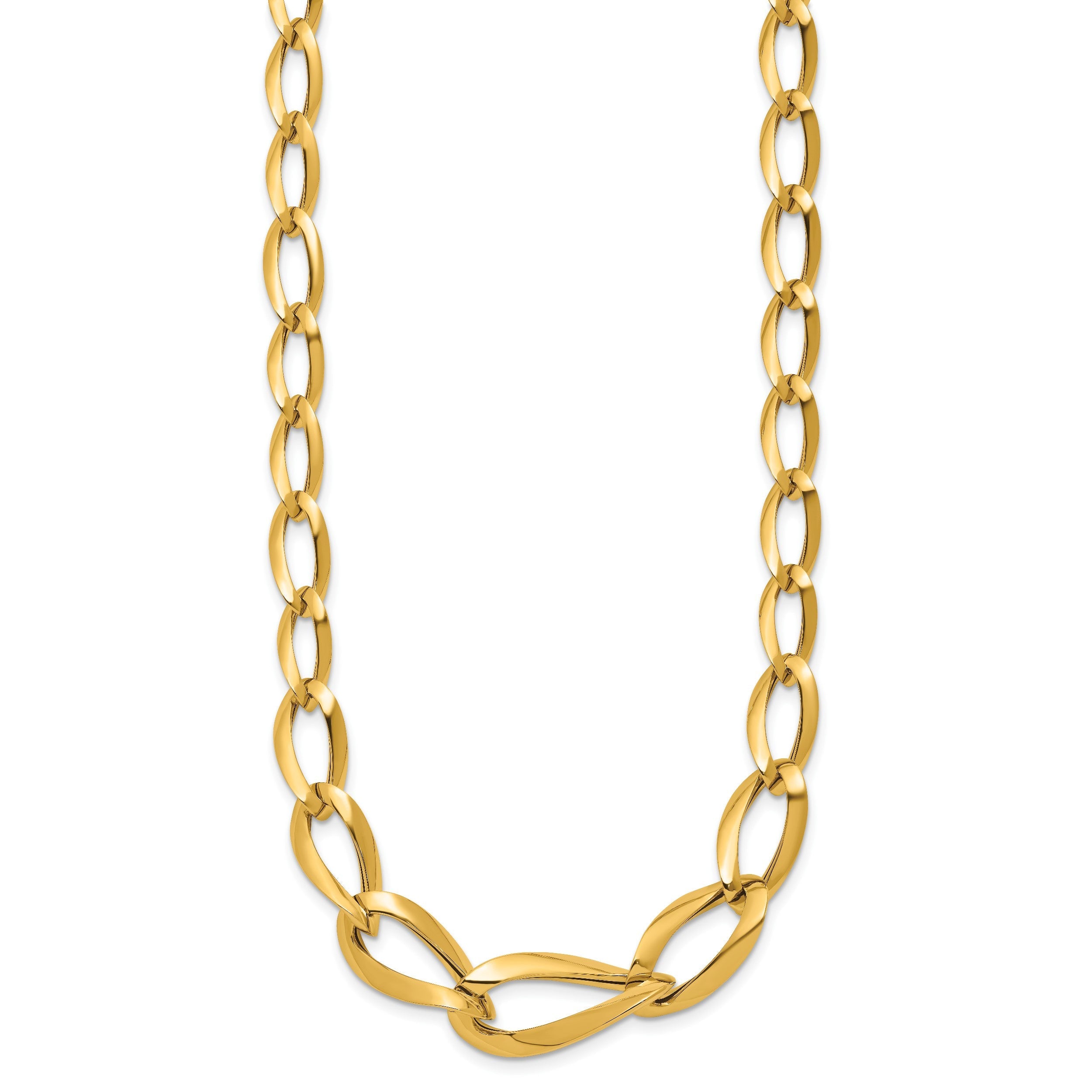 14K Gelbgold Poliert Fantasieglieder Halskette