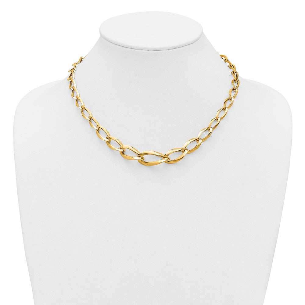14K Gelbgold Poliert Fantasieglieder Halskette