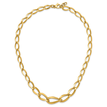14K Gelbgold Poliert Fantasieglieder Halskette
